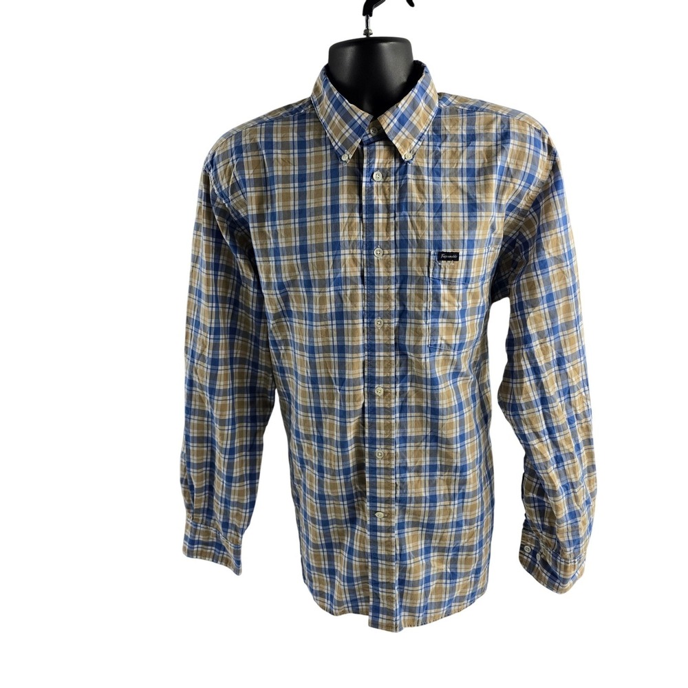 Faconnable Classique Mens XL‎ Plaid Button Down Long Sleeve Shirt